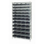 Conductive ESD Wire Shelving Plastic Storage Bin Unit