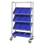 Plastic Storage Container Slanted Wire Shelving Units