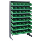 Single Sided Pick Rack with Bins - Green