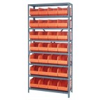 Orange Storage Bin Steel Shelving Systems