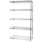 Stainless Steel 5-Shelf Wire Shelving Add-On Systems