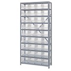 Clear Plastic Storage Bin Steel Shelving System