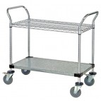 WRC-2148-2CG Wire & Solid Shelving Utility Cart