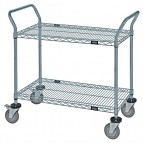 WRC-2136GY-2 Gray Epoxy 2-Shelf Wire Utility Cart