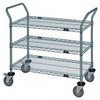 WRC-2436GY-3 Gray Epoxy 3-Shelf Wire Utility Cart
