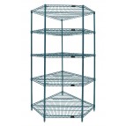 Proform Green Epoxy (5-Shelf) Corner Wire Shelving System - WR74-1836CRNP-5