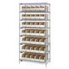 Stackable Shelf Bin Wire Shelving Unit WR8-441 Ivory