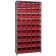 Plastic Storage Bin Steel Shelving System Red