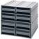 Interlocking Storage Cabinet with Gray Plastic Drawers