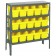 Steel Shelving Unit with Yellow Plastic Bins