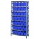 Steel Shelving Unit with Blue Plastic Bins