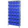 Steel Shelving Unit with Blue Plastic Bins