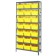 Steel Shelving Unit with Yellow Plastic Bins