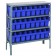 Steel Shelving Unit with Blue Plastic Bins