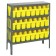 Steel Shelving Unit with Yellow Plastic Bins