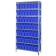 Steel Shelving Unit with Blue Plastic Bins