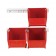 Red Plastic Storage Bin with Rails