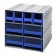 Interlocking Storage Cabinet with Blue Drawers