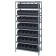 Black Storage Bin Steel Shelving Systems