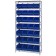 Wire Shelving with Blue Plastic Bins