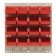 Louvered Wall  Panel with Plastic Bins Red