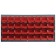 Louvered Panel with Plastic Hang Bins Red