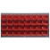 Wall Mount Louvered Panel with Plastic Bins Red