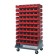 Red Plastic Storage Bins Louvered Panel Rack Systems