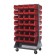 Red Plastic Storage Bins Louvered Panel Rack Systems