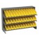 Sloped Bench Rack with Yellow Bins