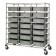 Triple Bay Transport Cart with Gray Bins