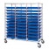 Triple Bay Transport Cart with Blue Bins