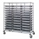 Triple Bay Transport Cart with Gray Bins