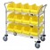 Wire Utility Cart with Plastic Bins Yellow