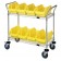 Wire Utility Cart with Yellow Plastic Bins