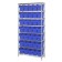 Wire Shelving Unit with Blue Plastic Bins