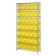 Wire Shelving Unit with Yellow Plastic Bins