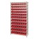 Wire Shelving with Plastic Bins - Red