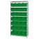 Wire Shelving Unit with Green Storage Bins