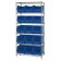 Wire Shelving with Plastic Storage Bins - Blue