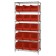 Wire Shelving with Plastic Storage Bins - Red