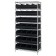 Stackable Shelf Bin Wire Shelving Unit WR8-483 Black