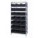 Stackable Shelf Bin Wire Shelving Unit WR8-485 Black