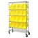 Slanted Wire Shelving Cart with Plastic Storage Bins - Yellow