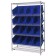 Slanted Wire Shelving with Plastic Storage Bins - Blue