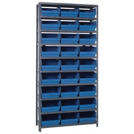 Blue Plastic Bins Steel Shelving Systems