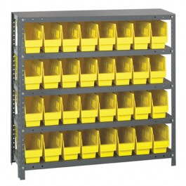 Yellow Plastic Storage Bin Steel Shelving Systems