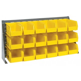 Yellow Plastic Storage Bin Bench Rack Systems