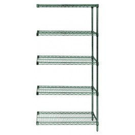 Green Epoxy Wire Shelving 5-Shelf Add-On Kit