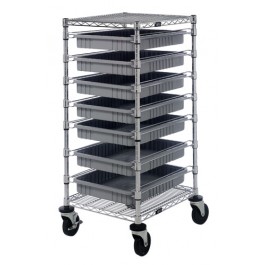 Gray Plastic Bin Transport Cart